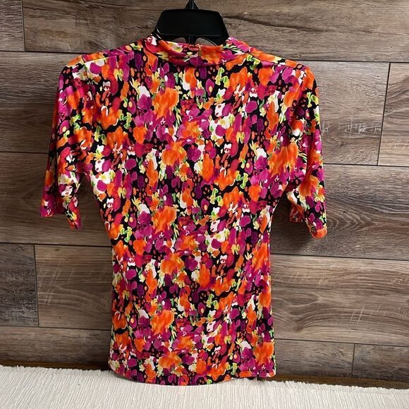 Josephine Studio Petite Abstract Floral Blouse, Size Small Petite, Multicolor - Picture 4 of 5